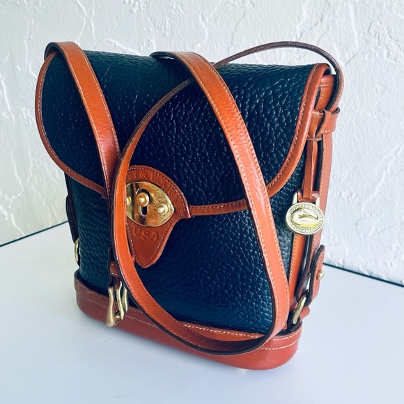VINTAGE DOONEY & BOURKE CAVALRY SPECTATOR NAVY TAN ALW CROSSBODY - Picture 4 of 13